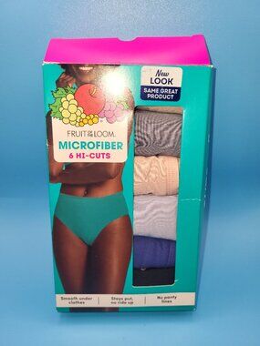 Fruit of the Loom Women's Microfiber Underwear, 6-Pack Hi-Cut